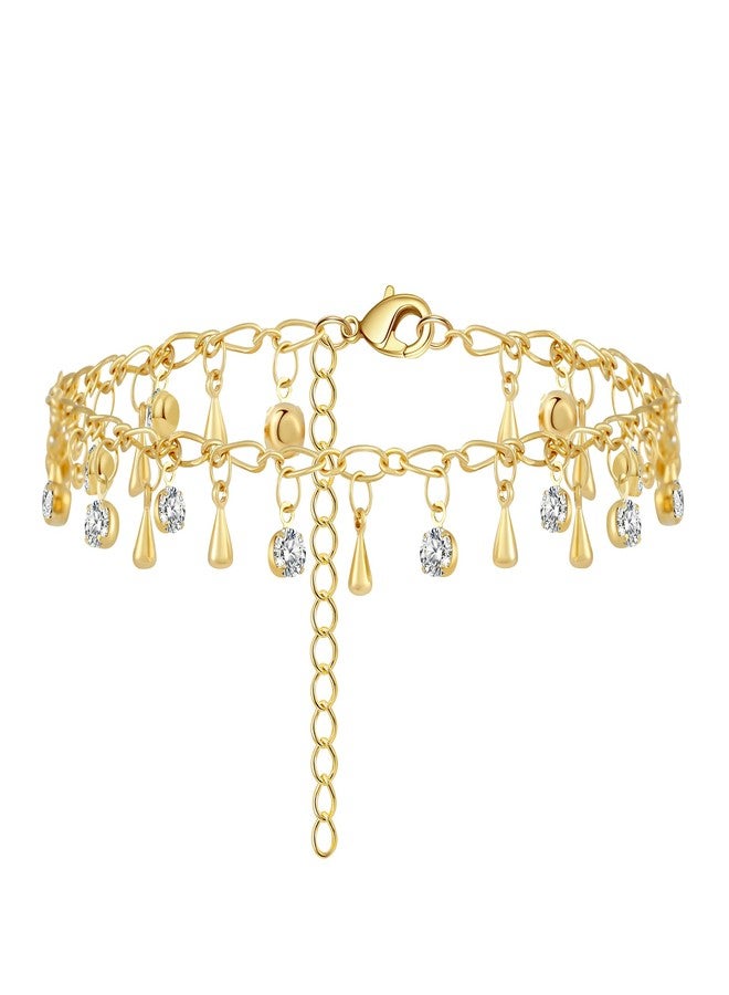 Reyife Ankle Bracelets for Women, 14K Gold Plated Anklets for Women, Charm Tissue Foot Chain Beach Jewelry for Women Beach Vacation Essentials Accessories Gifts - Image 1